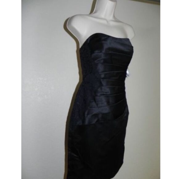 Davids Bridal Dress Size 2 Black Strapless NWT - Picture 2 of 4